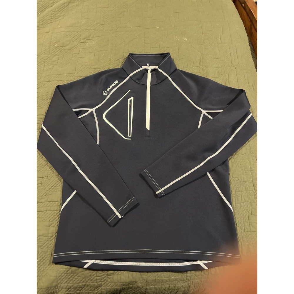 Sunice Men's Golf Quarter Zip Large Blue With White